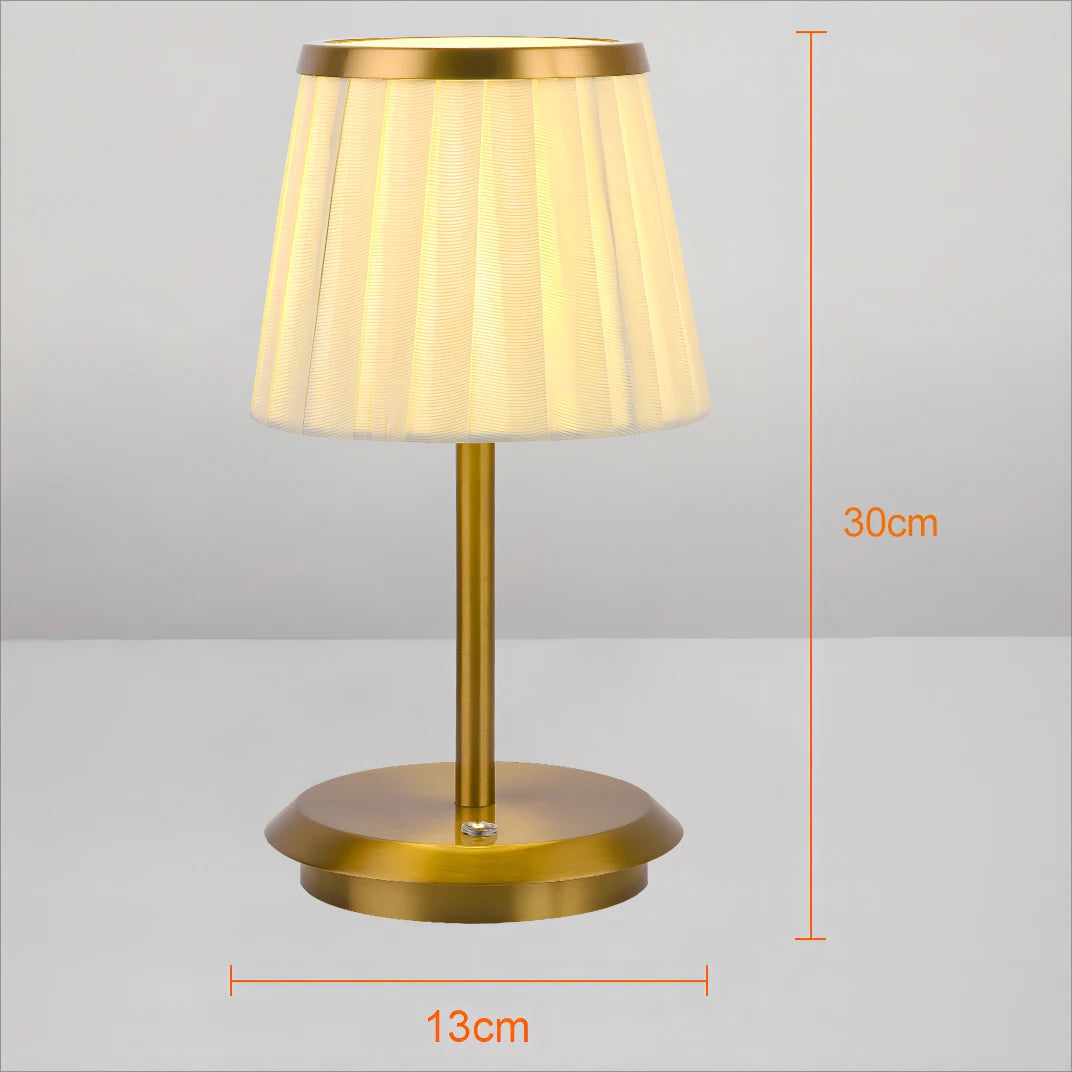 Lampe de table LED avec abat-jour en tissu